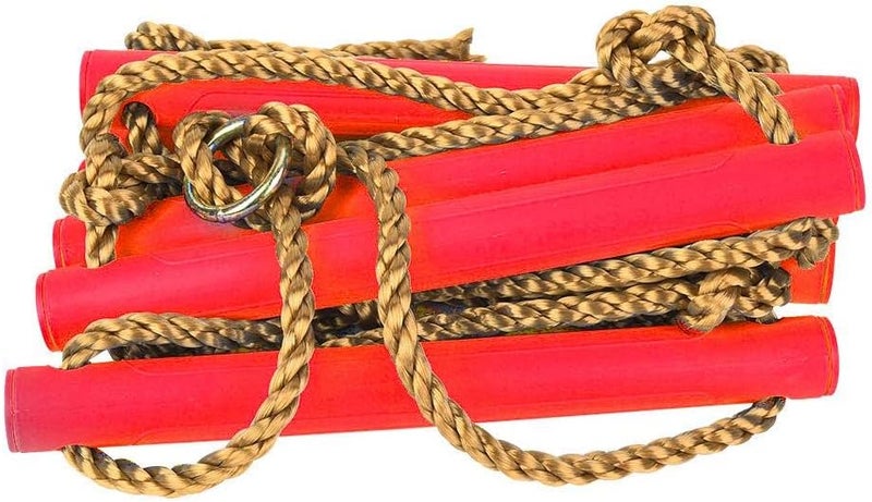 woobles 6.5 ft. Climbing Rope Ladder for Kids - Swing Set Accessories - Playground Hanging Ladder for Swing Set - Tree Ladder Toy for Boys Children, Climbing Ladder Toy Exercise Equipment(red) - Image 5
